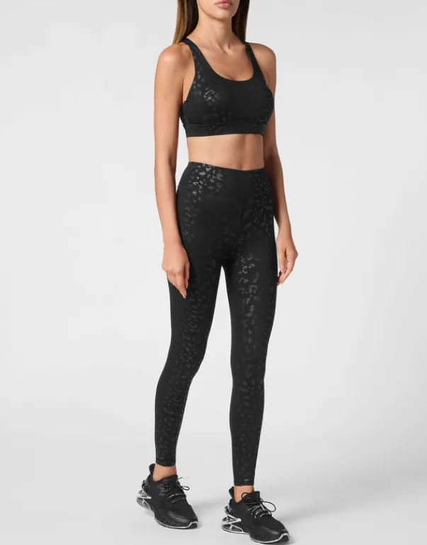 Hot Black Leopard Push Up Leggings Damen Sportbekleidung