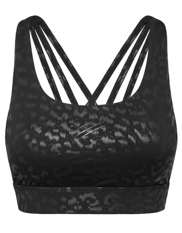 Outlet Black Leopard Sport Bra Damen Sportbekleidung