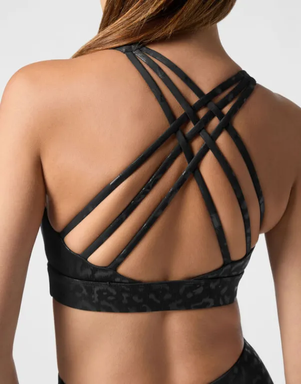 Outlet Black Leopard Sport Bra Damen Sportbekleidung
