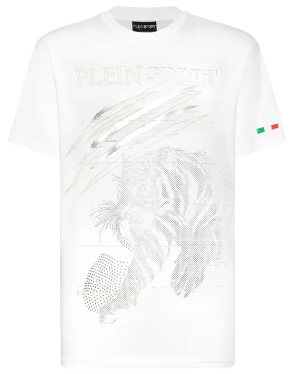 Discount Cotton Dotted Lamina T-shirt Round Neck SS Tiger Herren T-shirt