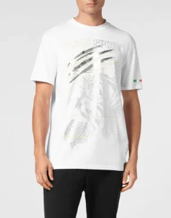 Discount Cotton Dotted Lamina T-shirt Round Neck SS Tiger Herren T-shirt