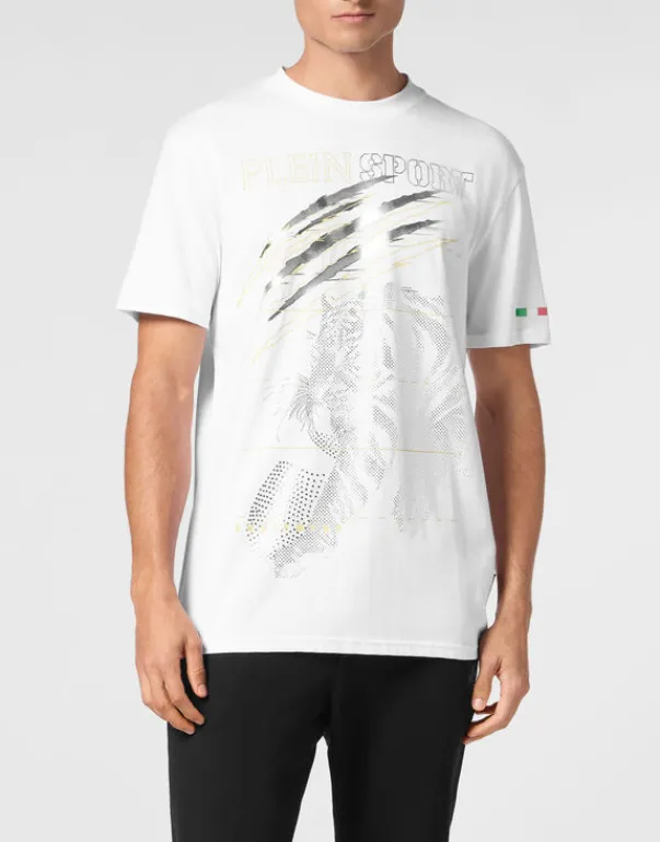 Discount Cotton Dotted Lamina T-shirt Round Neck SS Tiger Herren T-shirt