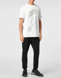 Discount Cotton Dotted Lamina T-shirt Round Neck SS Tiger Herren T-shirt