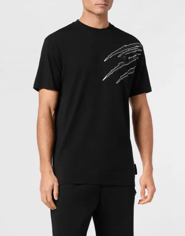 Outlet Cotton T-shirt Round Neck SS Lamina Scratch Herren T-shirt