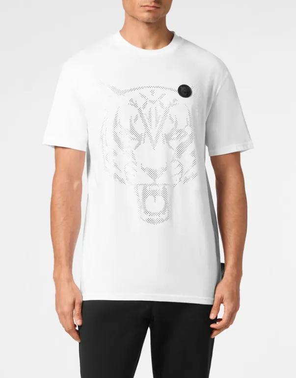 Online Cotton T-shirt Round Neck SS Lamina Tiger Herren T-shirt