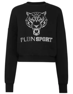 Outlet Cropped Hoodie Sweatjacket Tiger Damen Sportbekleidung