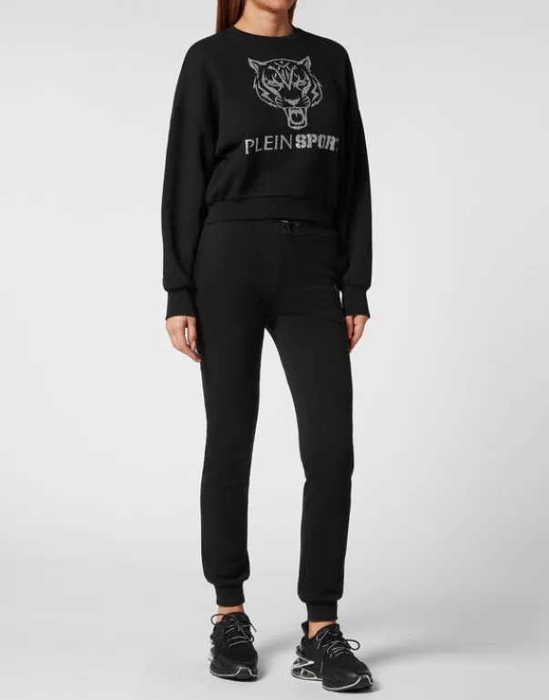 Outlet Cropped Hoodie Sweatjacket Tiger Damen Sportbekleidung