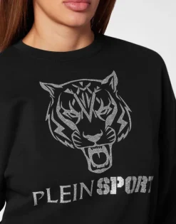 Outlet Cropped Hoodie Sweatjacket Tiger Damen Sportbekleidung