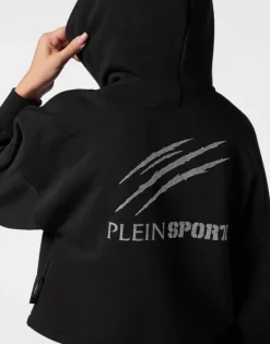 Fashion Cropped Hoodie Sweatjacket Scratch Damen Sportbekleidung
