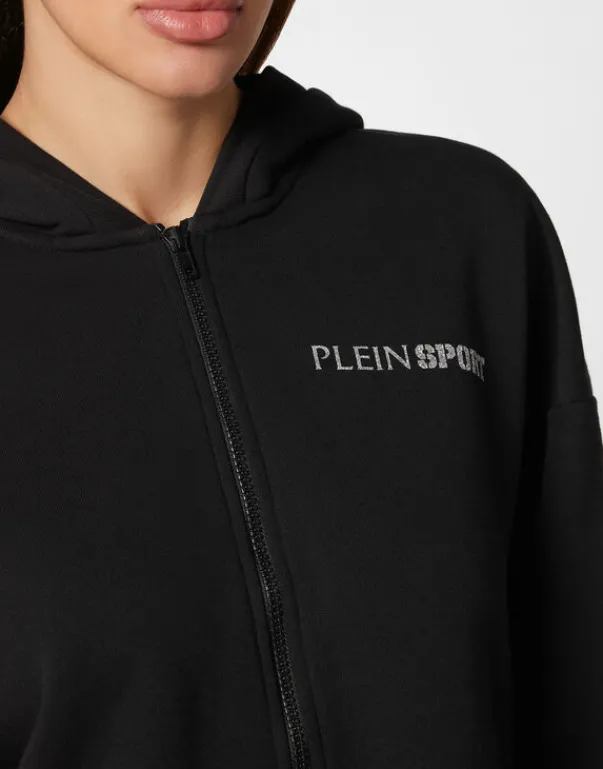 Fashion Cropped Hoodie Sweatjacket Scratch Damen Sportbekleidung