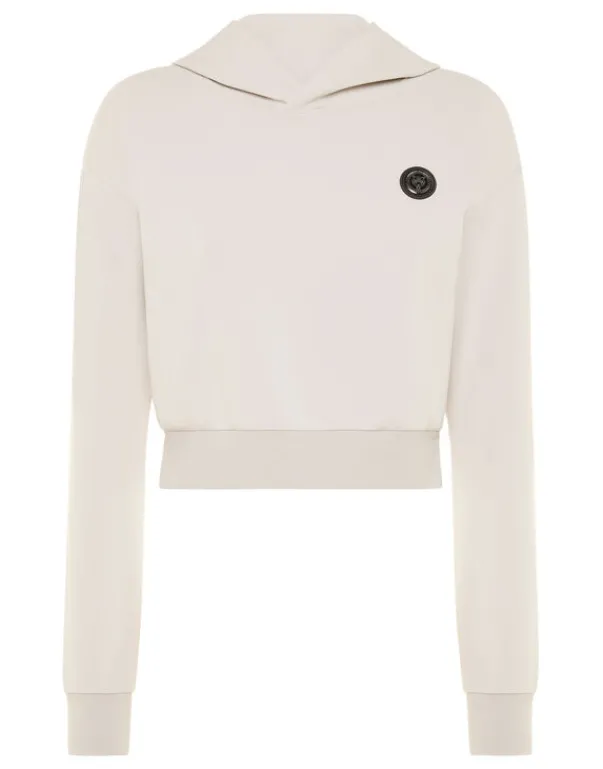 Sale Cropped Hoodie Sweatshirt Damen Sportbekleidung