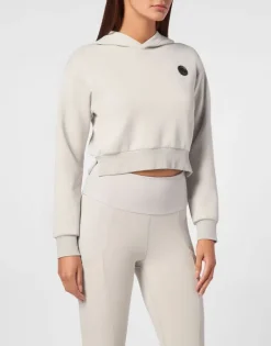 Sale Cropped Hoodie Sweatshirt Damen Sportbekleidung