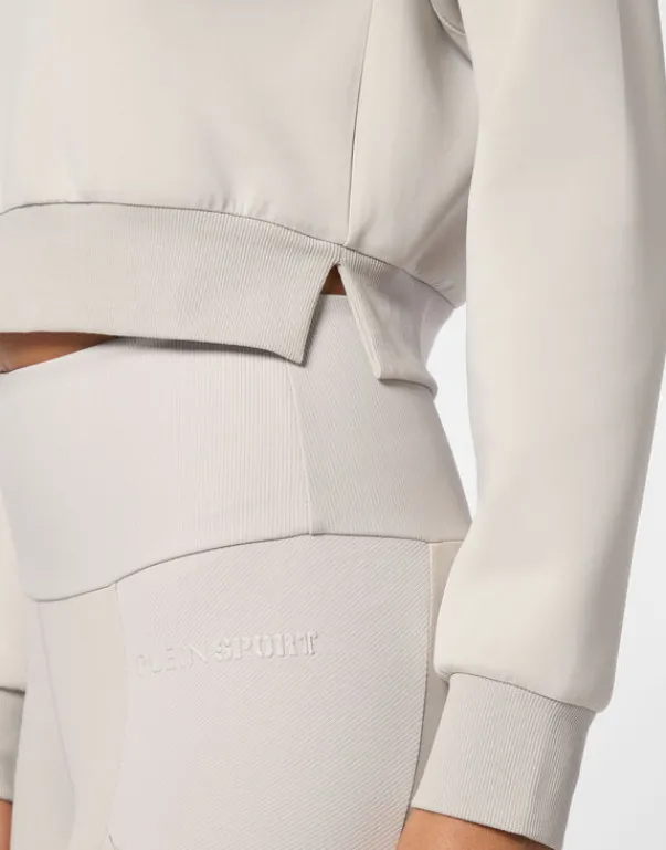 Sale Cropped Hoodie Sweatshirt Damen Sportbekleidung
