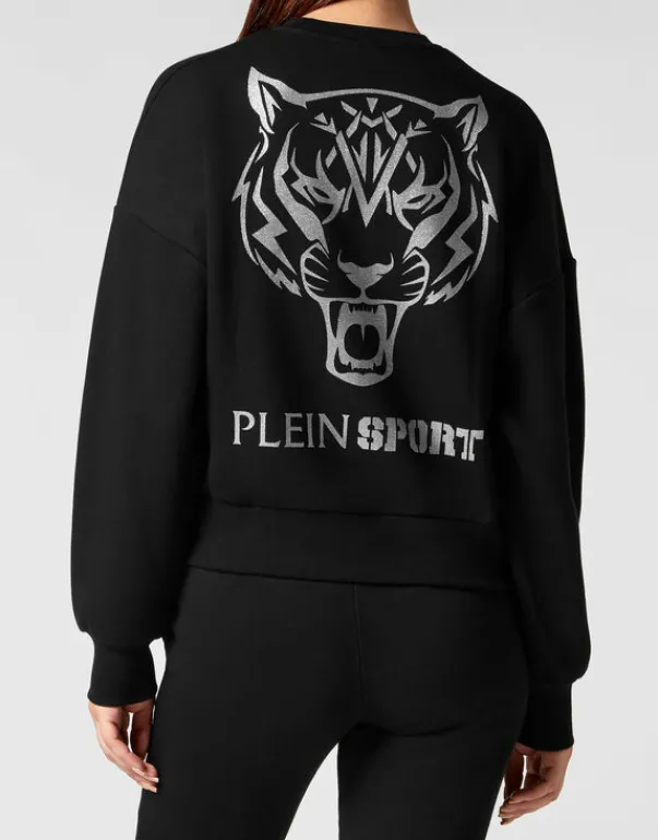 Clearance Cropped Sweatshirt LS Glitter Damen Sportbekleidung
