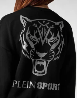 Clearance Cropped Sweatshirt LS Glitter Damen Sportbekleidung
