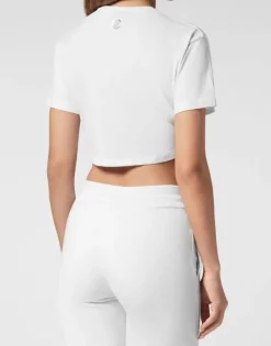 New Cropped T-shirt Round Neck Scratch Damen T-shirts & Poloshirts
