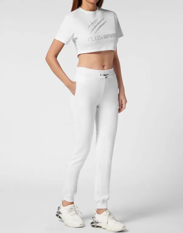 New Cropped T-shirt Round Neck Scratch Damen T-shirts & Poloshirts