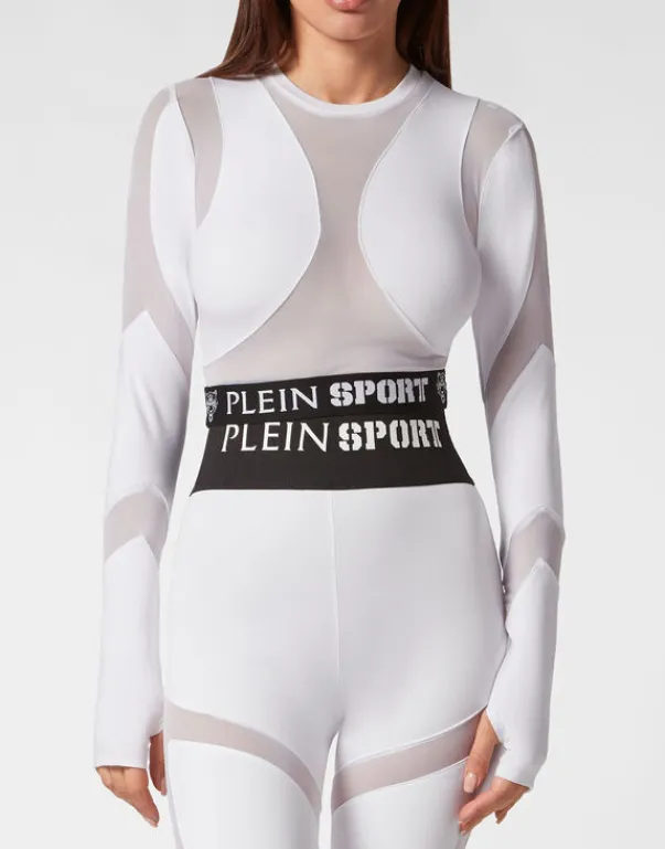 Sale Jogging Cropped Top LS Multicut Damen Sportbekleidung