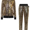 Discount Jogging Tracksuit: Top/Trousers Leopard Damen Sportbekleidung