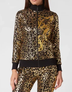 Discount Jogging Tracksuit: Top/Trousers Leopard Damen Sportbekleidung