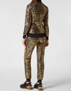 Discount Jogging Tracksuit: Top/Trousers Leopard Damen Sportbekleidung