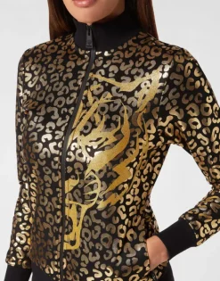 Discount Jogging Tracksuit: Top/Trousers Leopard Damen Sportbekleidung