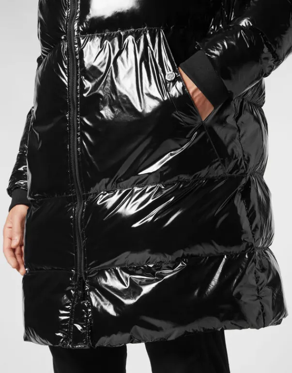 Sale Long Nylon Puffer Jacket Herren Jacken