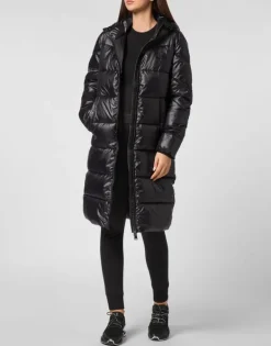 Sale Nylon Long Puffered Jacket Damen Jacken