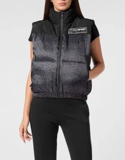 Discount Padded Vest Leopard Damen Damen | Jacken