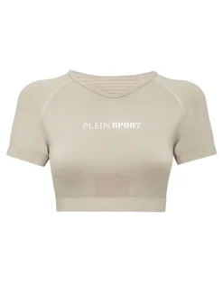 Fashion Seamless Cropped T-shirt V-Neck SS Logo Damen T-shirts & Poloshirts