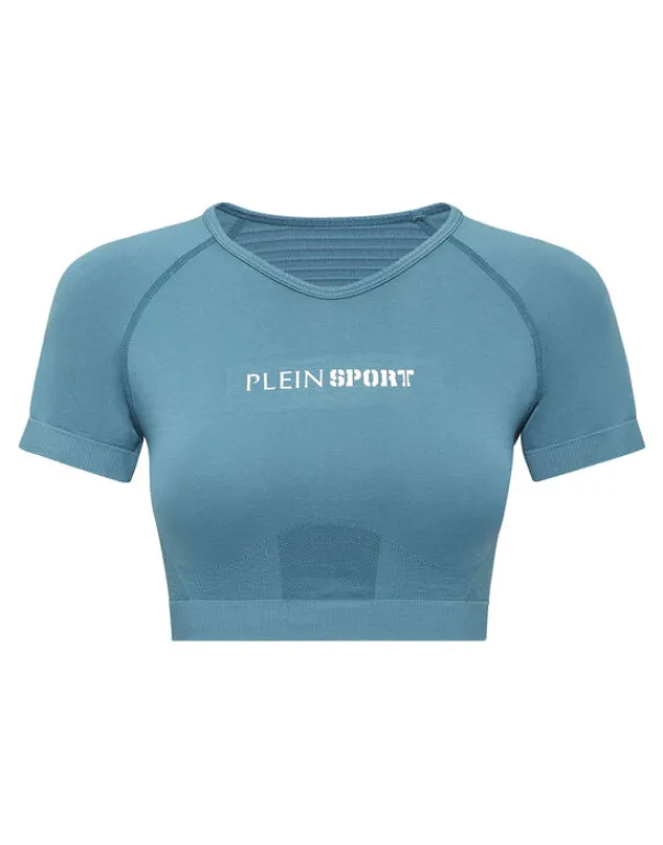 Discount Seamless Cropped T-shirt V-Neck SS Logo Damen T-shirts & Poloshirts
