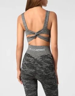 Outlet Seamless Crossed Straps Sport Bra Logo Damen Sportbekleidung