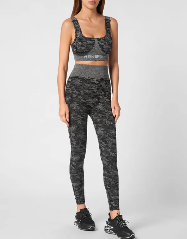 Outlet Seamless Crossed Straps Sport Bra Logo Damen Sportbekleidung