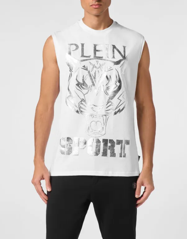 Discount Sleeveless T-shirt Round Neck SS Tiger Herren T-shirt