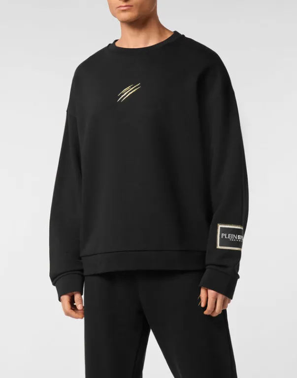 Discount Sweatshirt LS Roundneck Label Herren Sportbekleidung