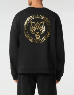 Discount Sweatshirt LS Roundneck Label Herren Sportbekleidung