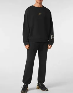 Discount Sweatshirt LS Roundneck Label Herren Sportbekleidung